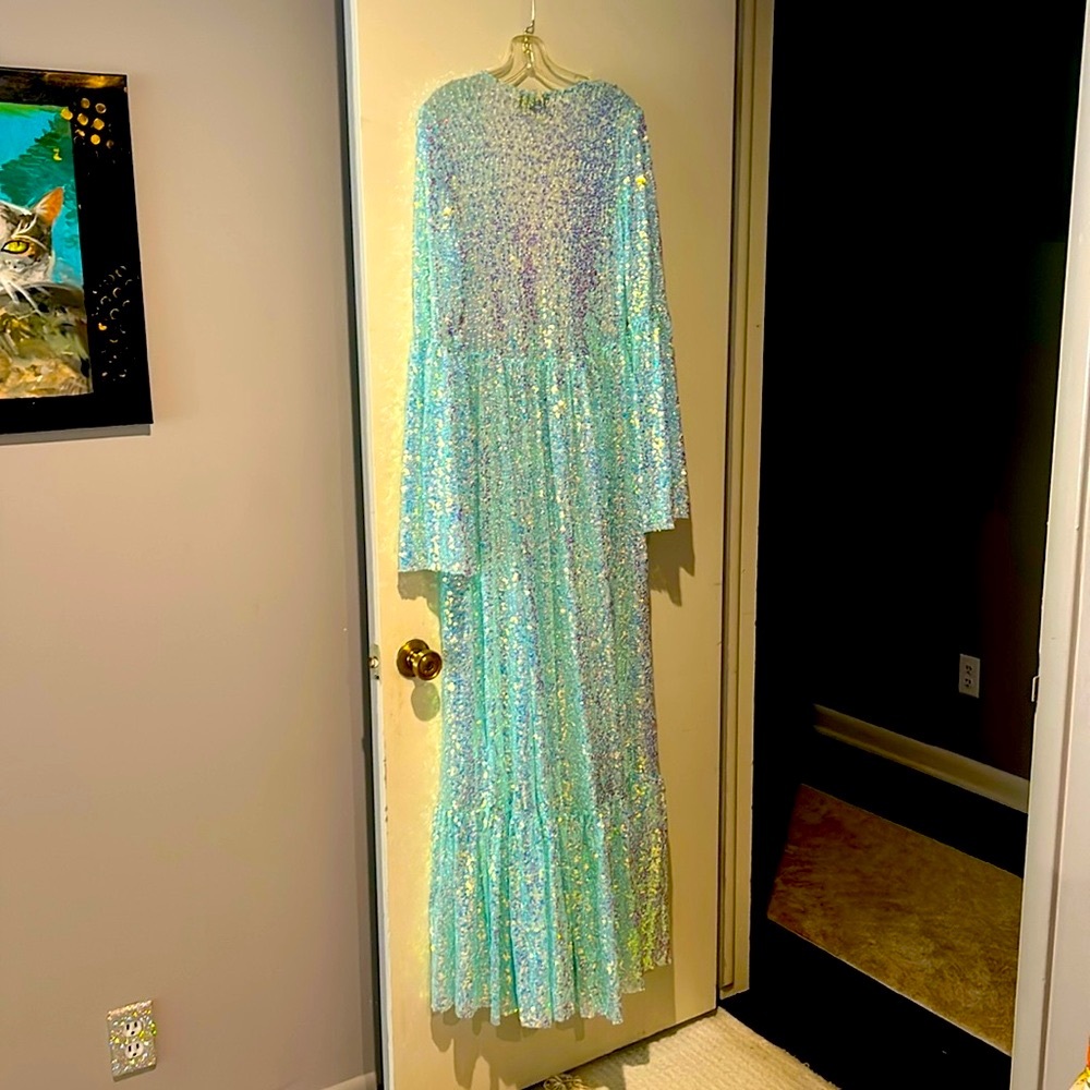 Sequined dress 👗 CLUB-EXX size L/XL
Aqua - Picture 5 of 8